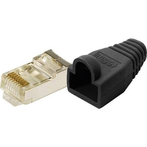 LogiLink MP0012 RJ45-Steckverbinder CAT 5e, geschirmt MP0012 Stecker, gerade Pole: 8P8C Schwarz 100 St.