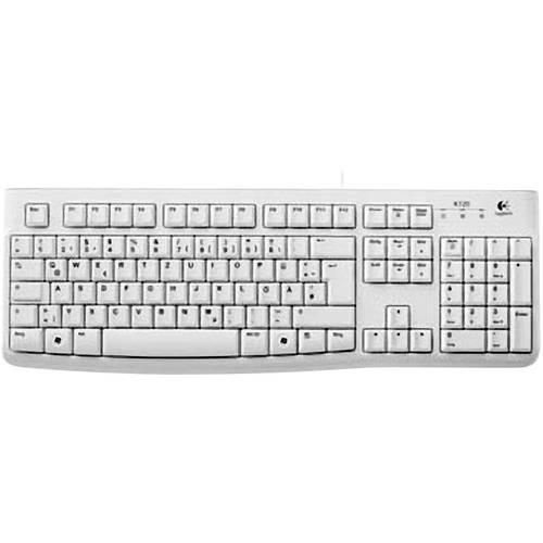 Logitech K120 Keyboard USB Tastatur Deutsch, QWERTZ Weiß Spritzwassergeschützt