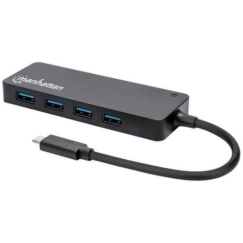 Manhattan 164924 4 Port USB-C® (USB 3.2 Gen 2) Multiport Hub Schwarz