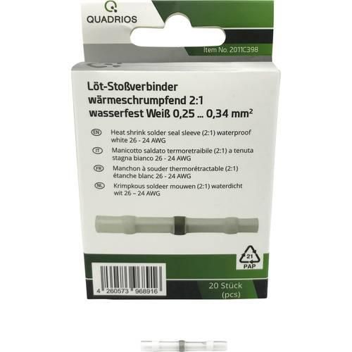 Quadrios 2011C398 Stoßverbinder 0.25 mm² 0.34 mm² Vollisoliert Weiß 20 St.