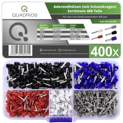 Quadrios 22C482 Aderendhülsen-Sortiment 0.5 mm², 0.75 mm², 1 mm², 2.5 mm² Teilisoliert 400 St.