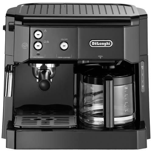 DeLonghi BCO 411.B Espressomaschine mit Siebträger Schwarz Fassungsvermögen Tassen=10 Glaskanne, mit Filterkaffee-Funktion