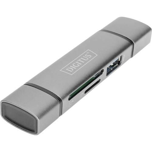 Digitus DA-70886 Externer Speicherkartenleser / Hub USB 3.0, USB-A, USB-C® Grau