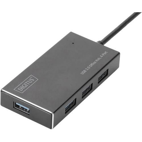 Digitus DA-70240-1 4 Port USB 3.2 Gen 1-Hub (USB 3.0) mit Aluminiumgehäuse Schwarz