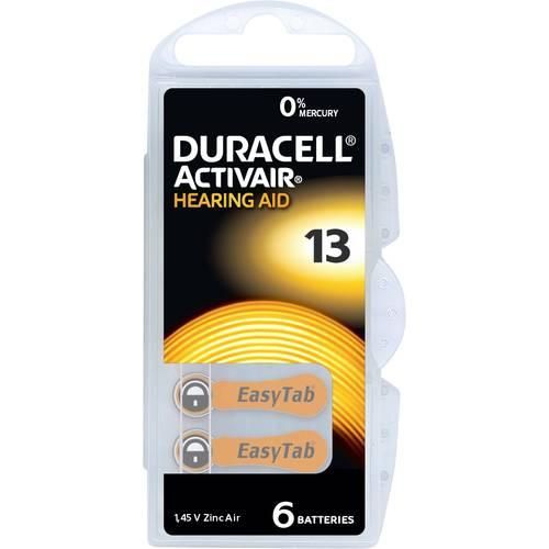 Duracell Hörgerätebatterie ZA 13 1.45 V 6 St. 290 mAh Zink-Luft Activair 13