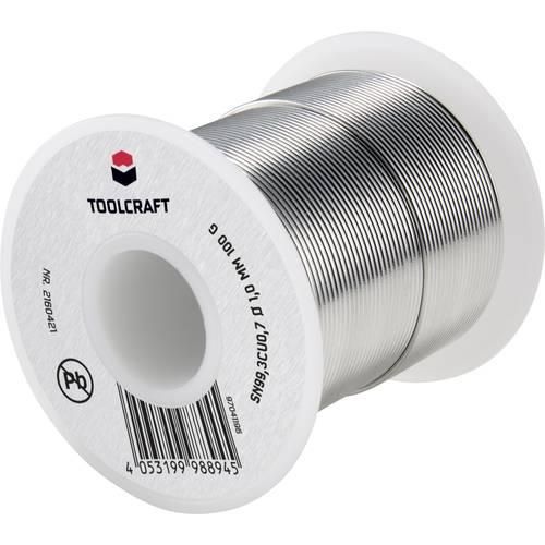 TOOLCRAFT Lötzinn, bleifrei Spule Sn99,3Cu0,7 ROL1 100 g 1 mm