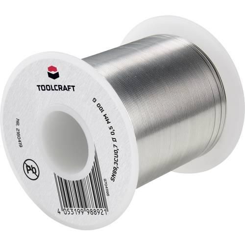 TOOLCRAFT Lötzinn, bleifrei Spule Sn99,3Cu0,7 ROL1 100 g 0.5 mm