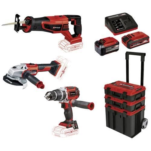 Einhell 5 tlg. Set Power X-Change 4326444 Werkzeugset Universal, Akkugeräte, Bohr- und Schlagbohrmaschinen, Stich- und Säbelsägen ausziehbarer Griff,