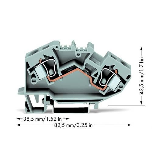 WAGO 784-601 Durchgangsklemme 10 mm Zugfeder Belegung: L Grau 25 St.