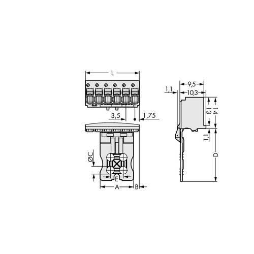 WAGO Stiftgehäuse-Platine 2091 Polzahl Gesamt 8 Rastermaß: 3.50 mm 2091-1108/002-000 50 St.