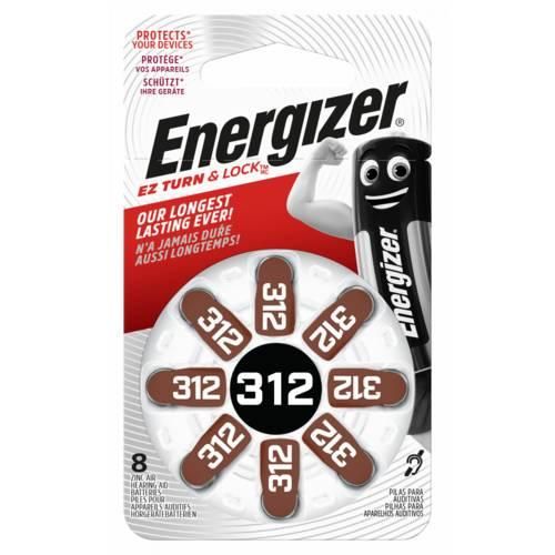 Energizer AC312 - PR41 - braun Hörgeräte Knopfzelle - 8er Blister