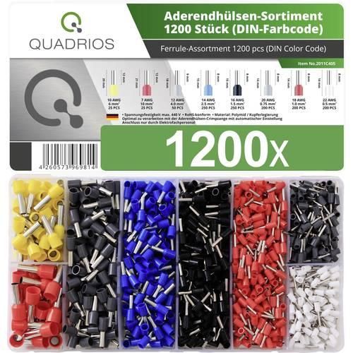 Quadrios 2011C405 Aderendhülsen-Sortiment Teilisoliert Mehrfarbig 1200 St.