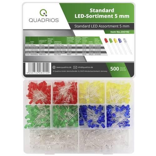 Quadrios 23O192 LED-Sortiment Rot, Grün, Gelb, Blau, Weiß 5 mm 20 mA 2 V, 3 V