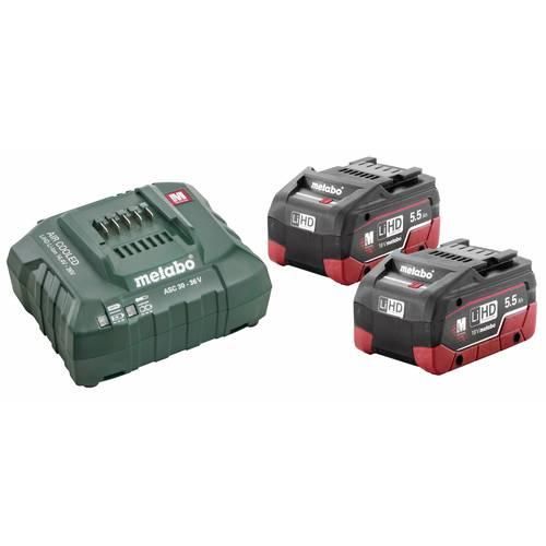 Metabo Basic-Set 2 x LiHD 5.5 Ah 685122000 Werkzeug-Akku und Ladegerät 18 V 5.5 Ah LiHD