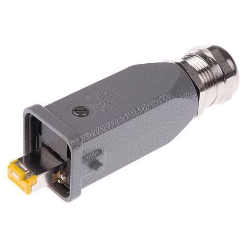 Harting Han® 3 A RJ45 10G Han® 3 A RJ45 10 G Steckverbinder 09 45 115 1560 Stecker, gerade Pole: 8 Schwarz 1 St.