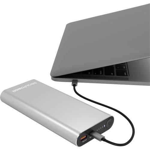 RealPower PB-20000 Powerbank 20000 mAh LiPo Silber