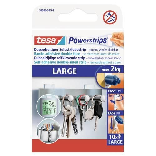 tesa POWERSTRIPS® Large Doppelseitiger Klebestreifen Weiß Inhalt: 10 St.