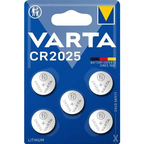 Varta Knopfzelle CR 2025 3 V 5 St. 157 mAh Lithium LITHIUM Coin CR2025 Bli 5