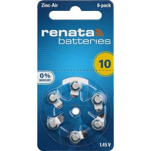 Renata Knopfzelle ZA 10 1.4 V 6 St. 105 mAh Zink-Luft Hearing Aid PR70