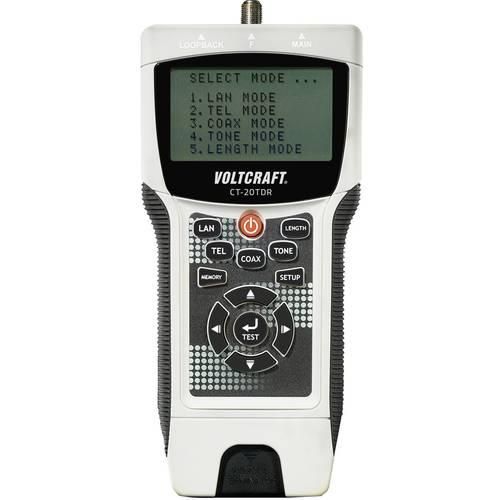 Kabeltester CT-20TDR VOLTCRAFT CT-20TDR Geeignet für geschirmte/ungeschirmte Kabel, CAT3, CAT4, CAT5, CAT5E, CAT6, Coax