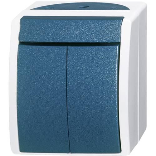 Busch-Jaeger 2601/5 W-53 Feuchtraum-Schalterprogramm Serienschalter Ocean Aufputz Blau, Grün