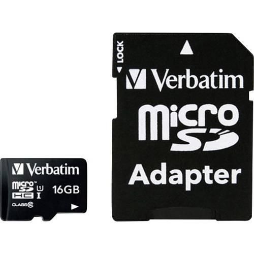 Verbatim MICRO SDHC 16GB CL 10 ADAP microSDHC-Karte 16 GB Class 10 inkl. SD-Adapter