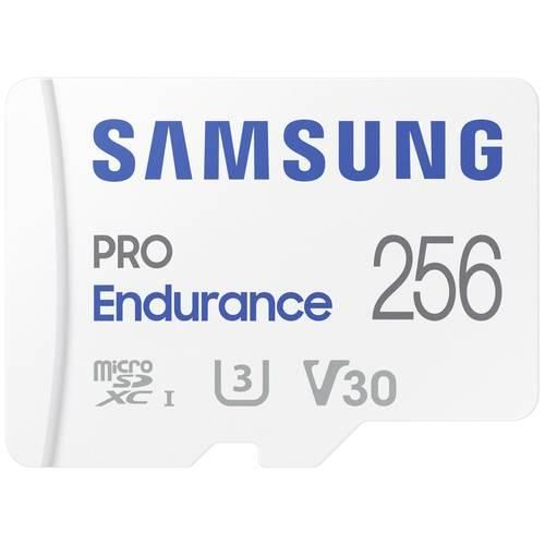 Samsung PRO Endurance microSDXC-Karte 256 GB Class 10, UHS-Class 3, v30 Video Speed Class 4K-Videounterstützung, inkl. SD-Adapter, stoßsicher