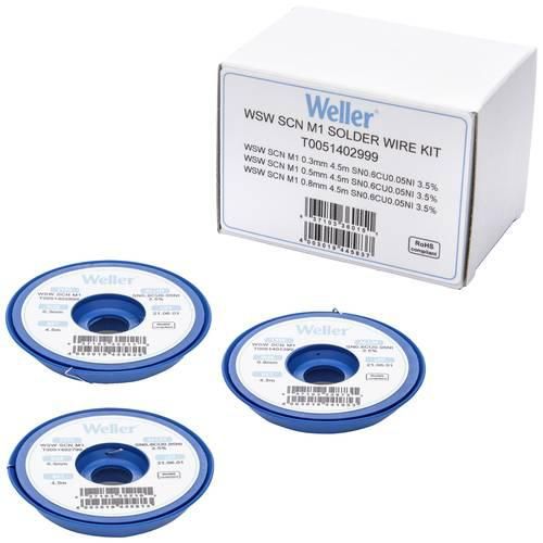 Weller T0051402999 Lötzinn, bleifrei Sn0,6Cu0,05Ni 21 g 0.30 mm, 0.50 mm, 0.80 mm