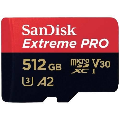 SanDisk Extreme PRO microSDXC-Karte 512 GB Class 10, UHS-I, v30 Video Speed Class stoßsicher, Wasserdicht