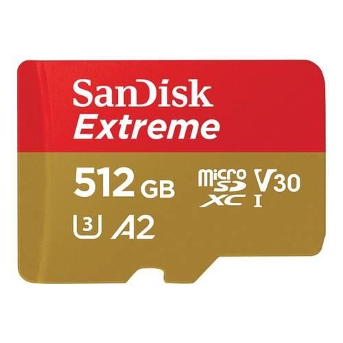 SanDisk Extreme microSDHC-Karte 512 GB Class 10 UHS-I stoßsicher, Wasserdicht