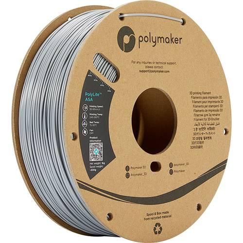 Polymaker PF01003 PolyLite Filament ASA UV-beständig, witterungsbeständig, hitzebeständig 1.75 mm 1000 g Grau 1 St.