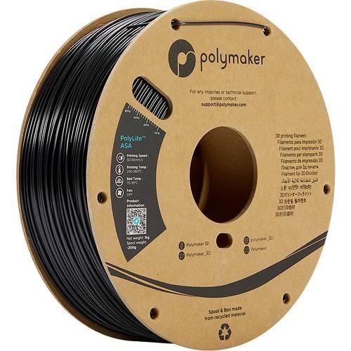 Polymaker PF01001 PolyLite Filament ASA UV-beständig, witterungsbeständig, hitzebeständig 1.75 mm 1000 g Schwarz 1 St.