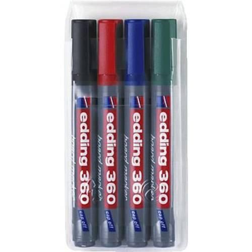 Edding 360 4-360-4 Whiteboardmarker Schwarz, Blau, Rot, Grün 4 St.