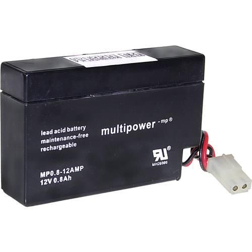 multipower MP0,8-12-AMP A9709 Bleiakku 12 V 0.8 Ah Blei-Vlies (AGM) (B x H x T) 96 x 62 x 25 mm AMP-Buchse Wartungsfrei, Geringe Selbstentladung