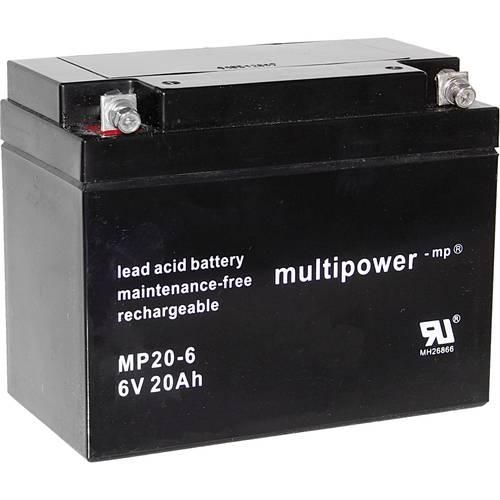 multipower MP20-6 A9621 Bleiakku 6 V 20 Ah Blei-Vlies (AGM) (B x H x T) 157 x 125 x 83 mm M5-Schraubanschluss Wartungsfrei, Geringe Selbstentladung