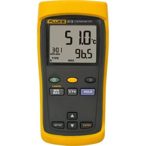 Fluke 51 II Temperatur-Messgerät kalibriert (ISO) -250 - +1372 °C Fühler-Typ J, K, T, E