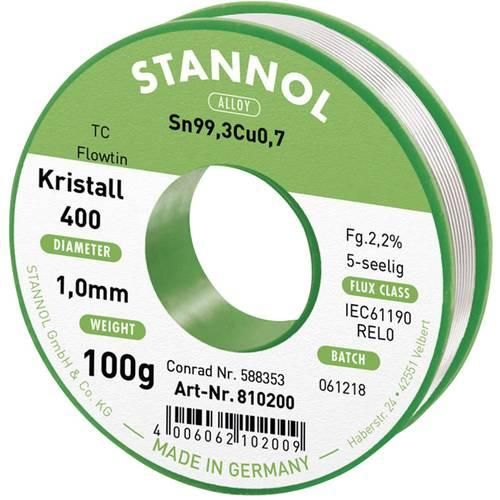 Stannol Ecology TC Lötzinn, bleifrei Spule Sn99,3Cu0,7 REL0 100 g 1 mm