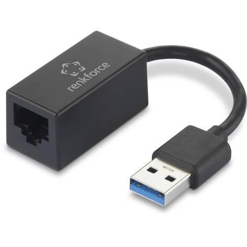 Renkforce RF-4708614 Netzwerkadapter 1 GBit/s USB-A (USB 3.2 Gen 1), LAN (10/100/1000 MBit/s)