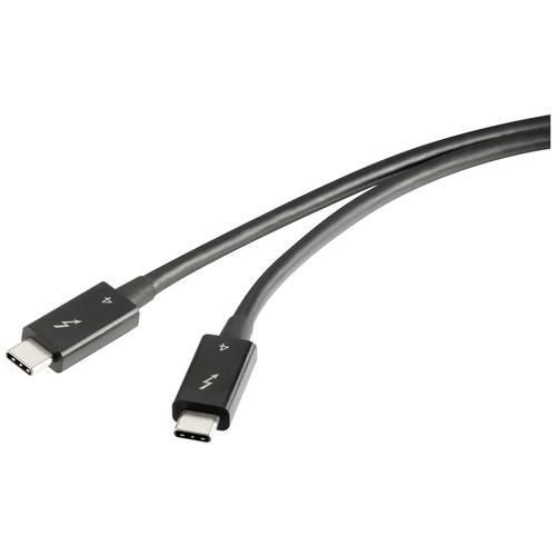 Renkforce Thunderbolt™-Kabel Thunderbolt™ 4 Thunderbolt™ (USB-C®) Stecker, Thunderbolt™ (USB-C®) Stecker 0.80 m Schwarz doppelt geschirmt RF-5235980