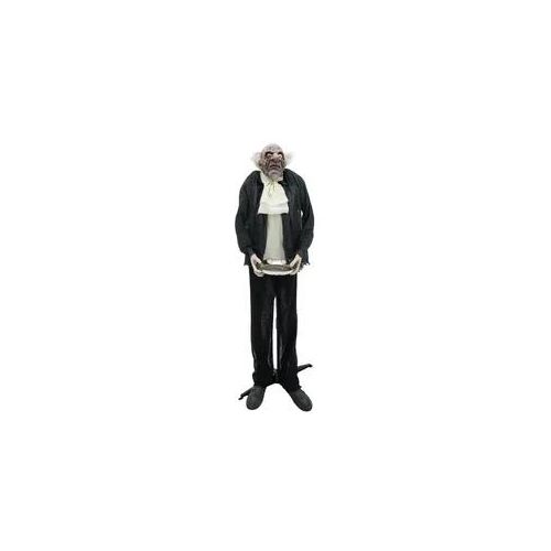 Zombie-Butler - bewegte Halloween Figur - mit Licht und Soundeffekten - 164cm - Geräuschsensor