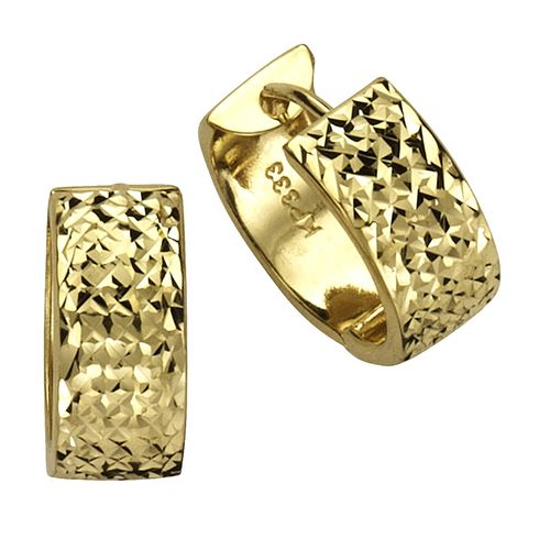 Fascination by Ellen K. Ohrringe 333 Gelbgold diamantiert 15mm Durchmesser