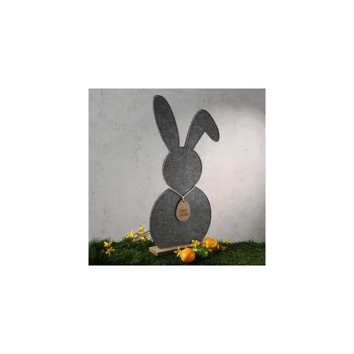 Hase - Dekofigur aus Filz - Osterdeko - stehend - H: 52cm - Innen - grau