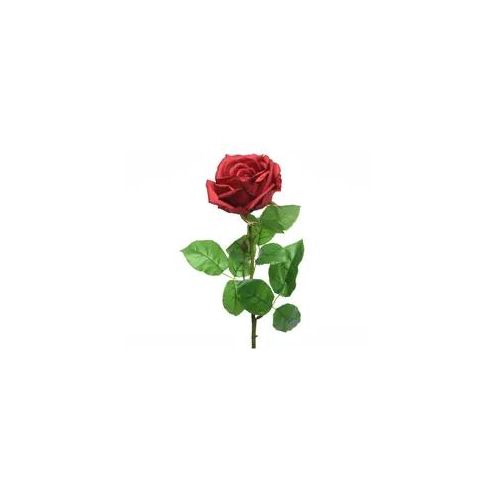 Rose am Stiel - Kunstblume - Real Touch Oberfläche - H: 68cm - rot