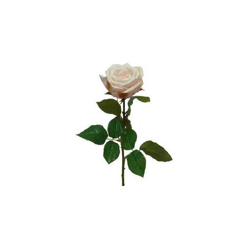 Rose am Stiel - Kunstblume - Real Touch Oberfläche - H: 68cm - creme