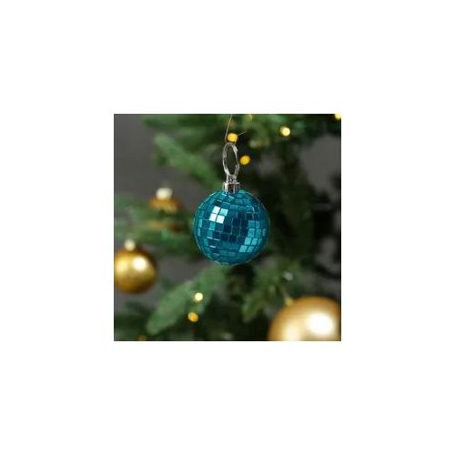 Christbaumschmuck Discokugel - Spiegelkugel - Weihnachtskugel - 5x5mm Spiegel - D: 5cm - blau