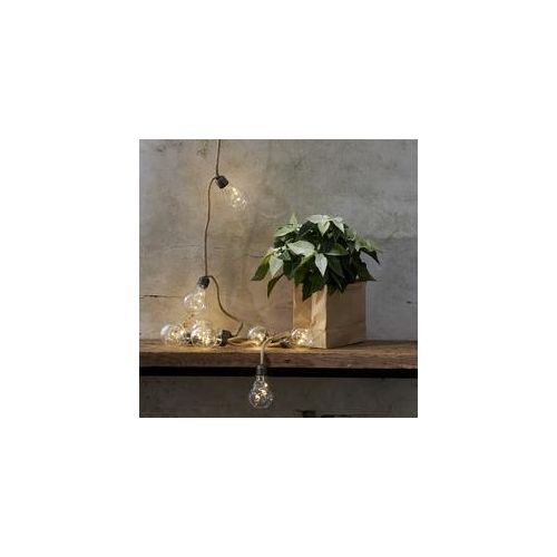 LED Lichterkette JUTTA - 10 Glühbirnen mit je 3 LED - L: 225cm - Batteriebetrieb - transparent