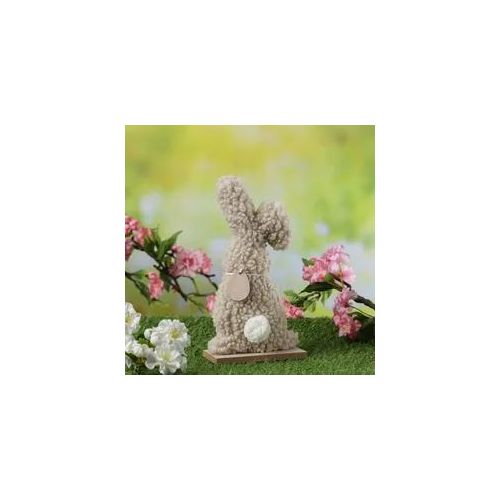 Hase Teddy - Dekofigur - Plüschhase mit Knickohr - Frühlingsdeko - Ostern - H: 23cm - beige