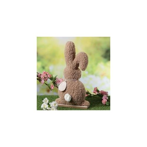 Hase Teddy - Dekofigur - Plüschhase mit Knickohr - Frühlingsdeko - Ostern - H: 43cm - braun