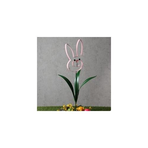 Gartenstecker Hase BUNNY - Osterhase - Gartendekoration - H: 61,5cm - rosa