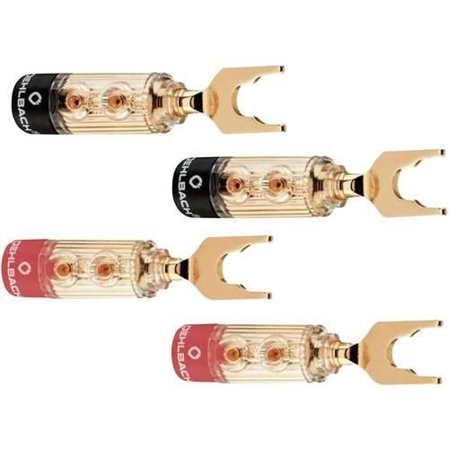 Oehlbach 3033 Lautsprecher-Steckverbinder Stecker, gerade Gold, Rot, Schwarz 4 St.